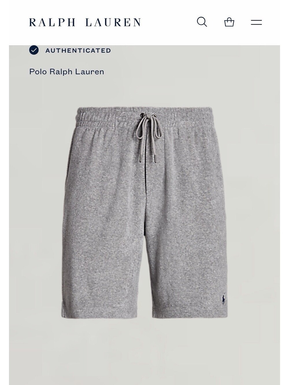 Polo Ralph Lauren Men’s Medium Terry Cloth Athletic Grey Heather Shorts New